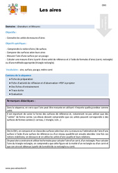 Les aires - Séquence - Fiche de préparation : 4eme Primaire - PDF à imprimer