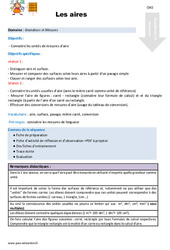 Les aires - Séquence - Fiche de préparation : 5eme Primaire - PDF à imprimer