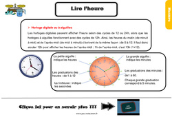 Lire l’heure - Cours, Leçon, trace écrite : 5eme Primaire - PDF gratuit à imprimer