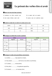 Le présent des verbes être et avoir - Exercices, révisions : 3eme Primaire - PDF à imprimer