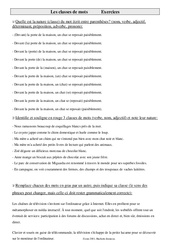 Classes de mots - Exercices - Grammaire : 5eme Primaire - PDF à imprimer