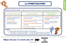 La ponctuation - Cours, Leçon, trace écrite : 3eme Primaire - PDF gratuit à imprimer