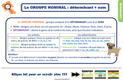 Le groupe nominal - Cours, Leçon, trace écrite : 3eme Primaire - PDF gratuit à imprimer