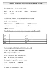 Noms et les adjectifs qualificatifs terminés par le son [œr] - Exercices - Orthographe : 5eme Primaire - PDF à imprimer