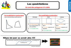 Les quadrilatères - Cours, Leçon, trace écrite : 4eme Primaire - PDF gratuit à imprimer