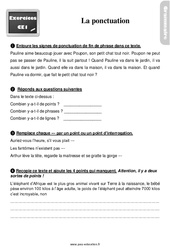 La ponctuation - Exercices, révisions : 2eme Primaire - PDF à imprimer