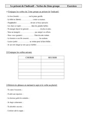 Verbes du 2ème groupe - Présent de l'indicatif - Exercices - Conjugaison : 4eme Primaire - PDF à imprimer