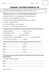 Verbes terminés par - yer - Examen Evaluation : 5eme Primaire - PDF à imprimer