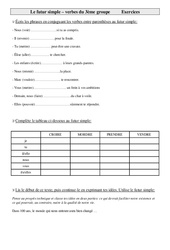 Verbes du  groupe - Futur simple - Exercices - Conjugaison : 4eme Primaire - PDF à imprimer