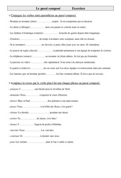 Exercices de conjugaison  - Fiches Le passé composé : 4eme Primaire - PDF à imprimer