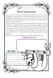 Eureu le paresseux - 1 histoire 1 problème : 4eme Primaire - PDF à imprimer