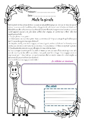 Mafe la girafe - 1 histoire 1 problème : 5eme Primaire - PDF à imprimer