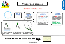 Tracer des cercles - Cours, Leçon, trace écrite : 5eme Primaire - PDF gratuit à imprimer