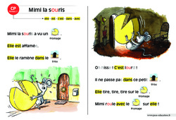 Mimi la souris - Lecture compréhension - Histoire illustrée - Niveau 1 : 1ere Primaire - PDF à imprimer