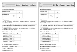 Unités, dizaines, centaines - Exercices de numération : 2eme Primaire - PDF à imprimer