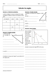 Calculer les angles - Exercices corrigés : 3eme Secondaire - PDF à imprimer