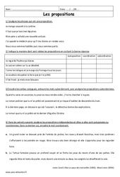 Propositions - Exercices corrigés - Juxtaposition, coordination, subordination : 6eme Primaire - PDF à imprimer