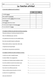 Fonction attribut - Exercices corrigés : 6eme Primaire - PDF à imprimer