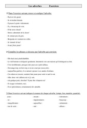 Adverbe - Exercices - Grammaire : 4eme Primaire