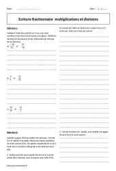 Multiplications et divisions d'écriture fractionnaire - Exercices  : 2eme Secondaire - PDF à imprimer