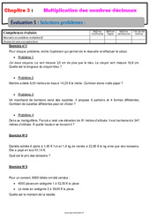 Situations problèmes multiplicatifs - Examen Evaluation avec la correction : 6eme Primaire - PDF à imprimer