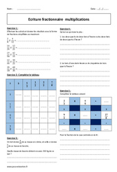 Multiplications - Exercices corrigés - Ecriture fractionnaire : 1ere Secondaire