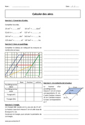 Aires - Exercices avec correction - Calcul : 1ere Secondaire - PDF à imprimer