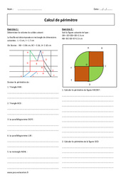 Périmètre - Exercices  - Calcul : 1ere Secondaire - PDF à imprimer