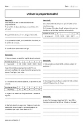 Utiliser la proportionnalité - Exercices  : 6eme Primaire - PDF à imprimer