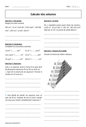 Volume - Calcul - Exercices corrigés : 6eme Primaire - PDF à imprimer