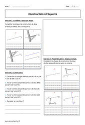 Equerre - Construction - Exercices  : 6eme Primaire - PDF à imprimer