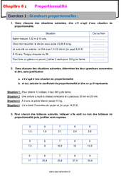 Grandeurs proportionnelles - Révisions - Exercices avec correction - Proportionnalité : 6eme Primaire - PDF à imprimer
