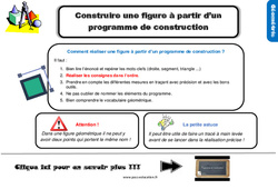 Construire une figure à partir d’un programme de construction - Cours, Leçon, trace écrite : 4eme Primaire - PDF gratuit à imprimer