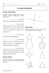 Symétrie axiale - Exercices corrigés  : 6eme Primaire - PDF à imprimer