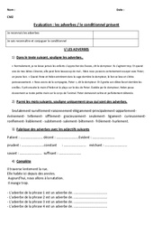 Evaluation de français  - Grammaire et conjugaison- Fiches Les adverbes - Le conditionnel présent : 5eme Primaire