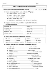 Evaluation de français - conjugaison : 4eme Primaire - PDF à imprimer
