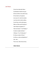Les hiboux de Robert Desnos - Poésie animaux - Fiches    : Primaire - Cycle Fondamental - PDF à imprimer