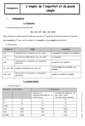 Imparfait - Passé simple - Cours : 3eme Secondaire - PDF à imprimer