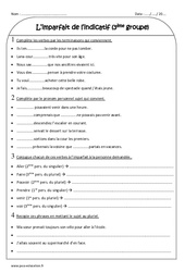 Imparfait de l’indicatif - Verbes du  groupe - Exercices : 3eme Primaire - PDF à imprimer