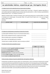 Relatives, conjonctives, interrogatives - Exercices sur les propositions : 3eme Secondaire - PDF à imprimer