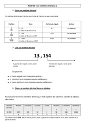 Nombres décimaux 1 - Cours, Leçon - Numération - Mathématiques : 4eme, 5eme Primaire - PDF gratuit à imprimer