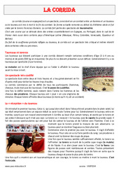 La corrida - Lecture compréhension : 4eme, 5eme Primaire - PDF à imprimer