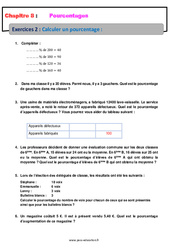 Calculer un pourcentage - Révisions - Exercices avec correction : 6eme Primaire - PDF à imprimer