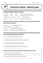 Pronoms relatifs - Propositions subordonnées relatives complexifiées - Exercices corrigés : 2eme Secondaire - PDF à imprimer