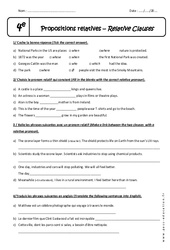Propositions subordonnées relatives complexifiées - Pronoms relatifs - Exercices  : 2eme Secondaire - PDF à imprimer