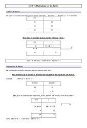 Opérations sur les durées - Cours, Leçon - Mathématiques : 4eme, 5eme Primaire - PDF gratuit à imprimer