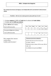 Comparer des longueurs - Cours, Leçon - Mesures : 4eme, 5eme Primaire - PDF gratuit à imprimer