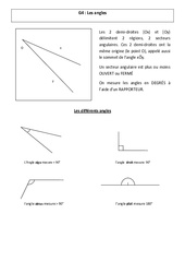 Angles - Cours, Leçon - Géométrie : 4eme, 5eme Primaire - PDF gratuit à imprimer