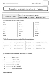 Présent des verbes du 1er groupe - Bilan : 2eme Primaire - PDF à imprimer