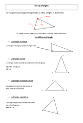 Triangles - Cours, Leçon - Géométrie : 4eme, 5eme Primaire - PDF gratuit à imprimer